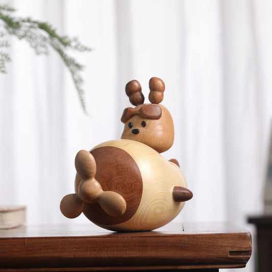 Handcrafted Wooden Flying Puppy